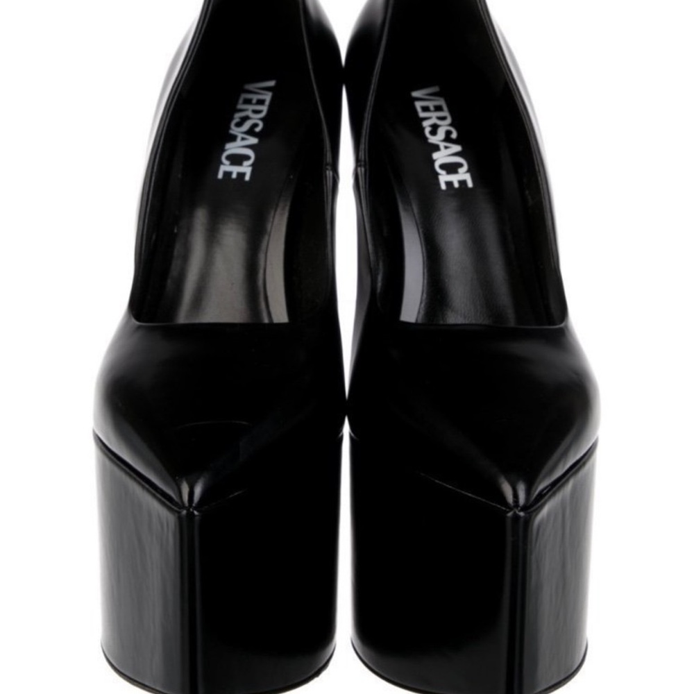 Versace Elegant Black Platform Heels